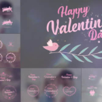 AE模板：浪漫情人节文字标题动画包 Valentine’s Day Badge Pack
